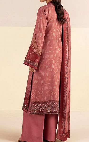Motifz Carrot Pink Linen Suit | Pakistani Winter Dresses in USA- Image 2