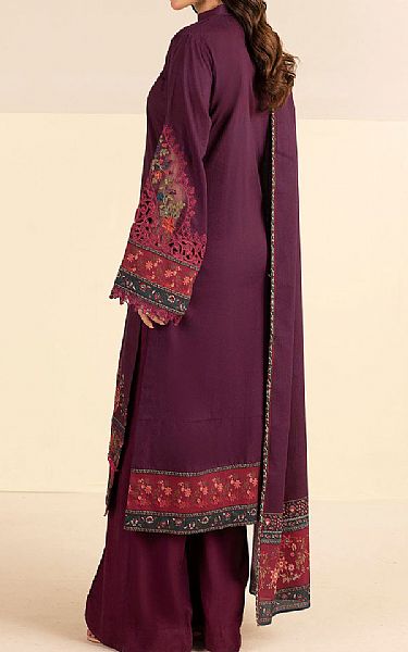 Motifz Purple Linen Suit | Pakistani Winter Dresses in USA- Image 2