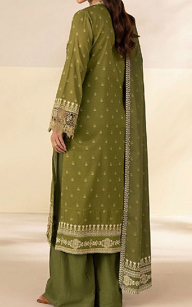 Motifz Leaf Green Linen Suit | Pakistani Winter Dresses in USA- Image 2
