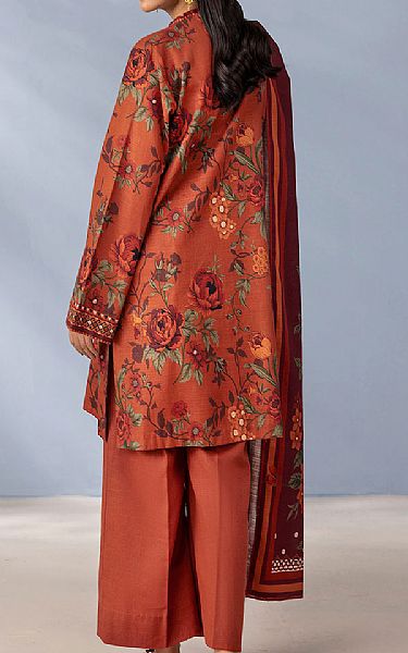 Motifz Bright Orange Khaddar Suit | Pakistani Winter Dresses in USA- Image 2