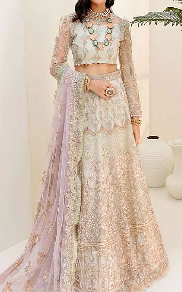 Motifz Off-white Net Suit | Pakistani Wedding Dresses- Image 1