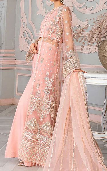 Tea Pink Net Suit | Motifz Pakistani Chiffon Dresses