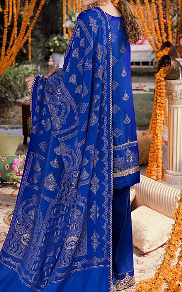 Motifz Cobalt Blue Jacquard Suit | Pakistani Dresses in USA- Image 2