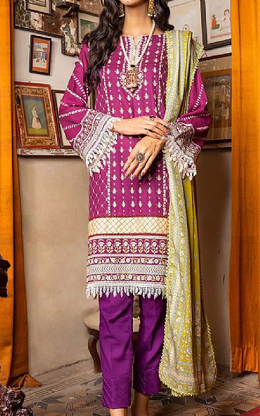 Motifz Shocking Pink Khaddar Suit | Pakistani Dresses in USA- Image 1