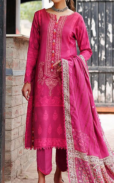 Motifz Magenta Linen Suit | Pakistani Dresses in USA- Image 1