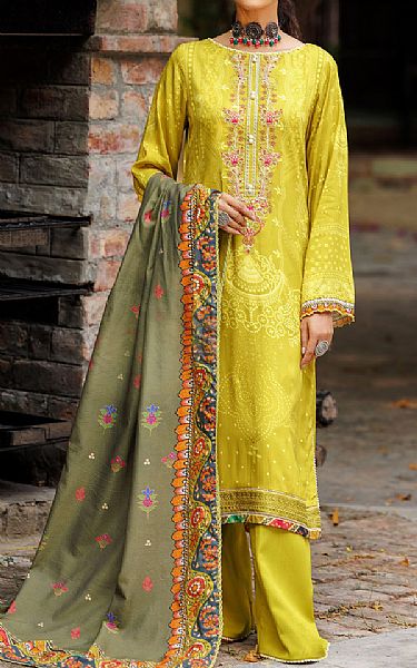 Motifz Yellow Linen Suit | Pakistani Winter Dresses- Image 1
