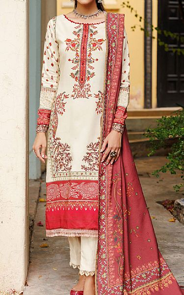 Motifz Off-white Linen Suit | Pakistani Winter Dresses- Image 1