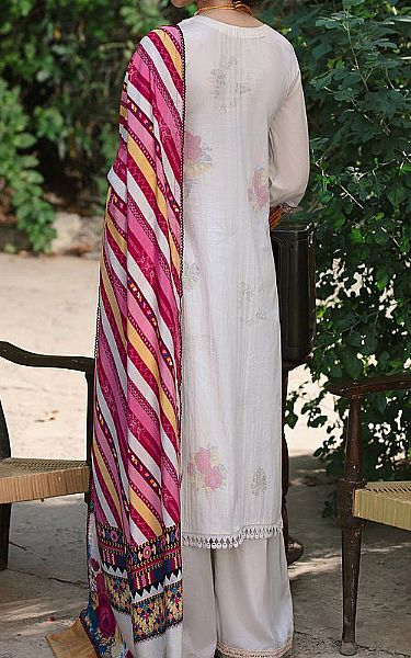 Motifz White Cotton Satin Suit | Pakistani Dresses in USA- Image 2
