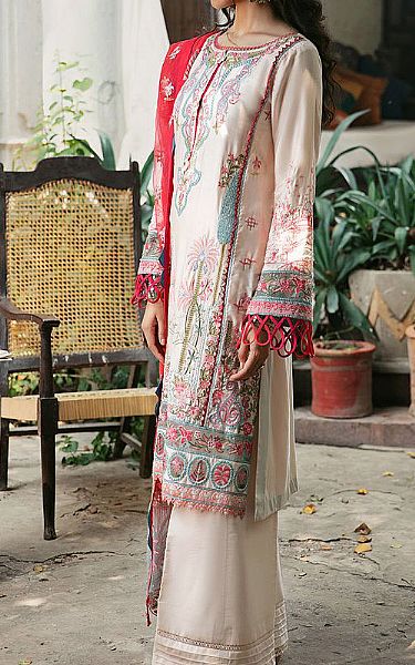 Motifz Off-white Cotton Satin Suit | Pakistani Dresses in USA- Image 2
