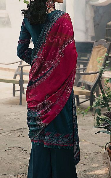 Motifz Teal Cotton Satin Suit | Pakistani Dresses in USA- Image 2