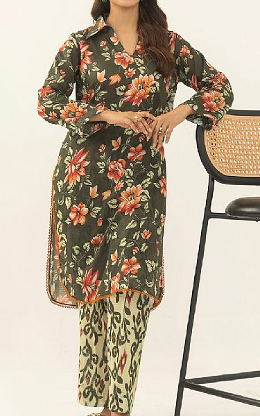 Motifz Green Lawn Suit (2 pcs) | Pakistani Lawn Dress in USA- Image 1