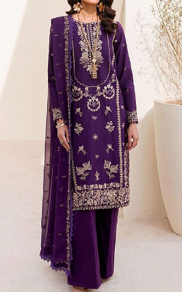 Motifz Plum Cambric Suit | Pakistani Winter Dresses- Image 1