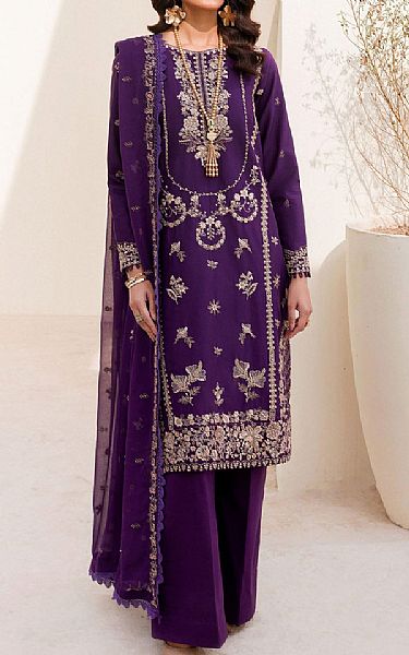 Motifz Plum Cambric Suit | Pakistani Winter Dresses in USA- Image 1