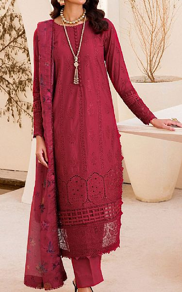 Motifz Deep Carmine Cambric Suit | Pakistani Winter Dresses- Image 1