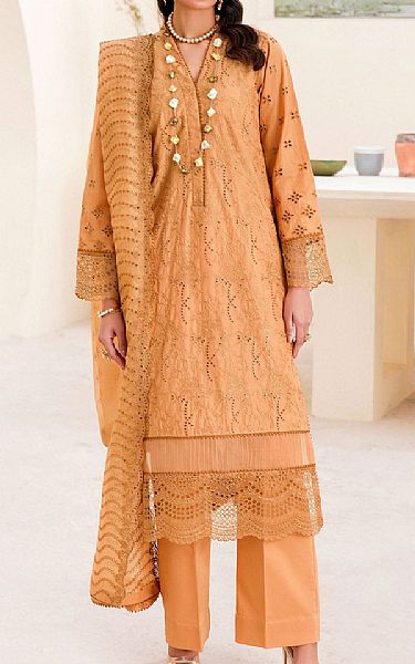 Motifz Faded Orange Cambric Suit | Pakistani Winter Dresses- Image 1