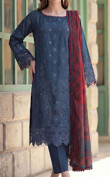 Motifz Navy Blue Lawn Suit | Pakistani Lawn Dress in USA- Image 1