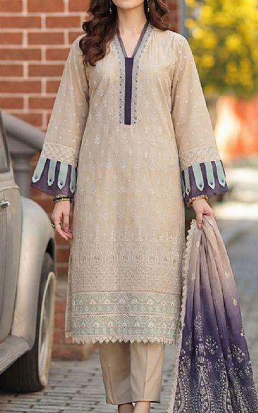 Motifz Tan Lawn Suit | Pakistani Lawn Dress in USA- Image 1