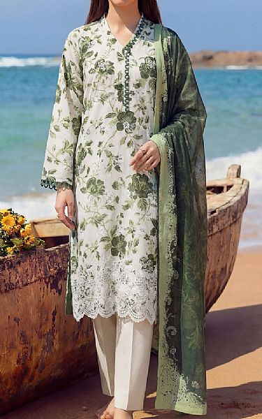 Motifz White/Green Lawn Suit | Pakistani Lawn Dress in USA- Image 1