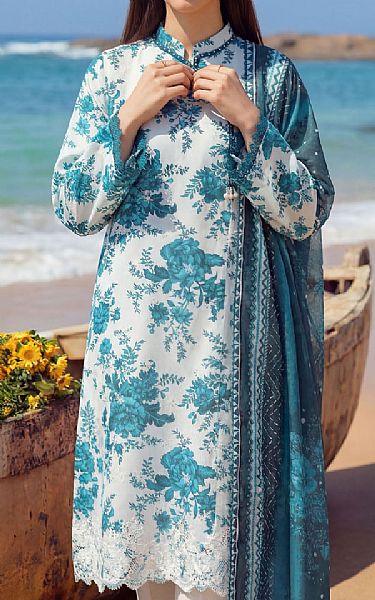 Motifz White/Teal Lawn Suit | Pakistani Lawn Dress in USA- Image 2