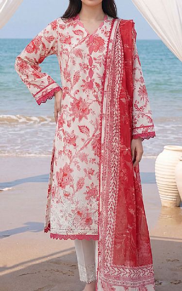 Motifz White/Red Lawn Suit | Pakistani Lawn Dress in USA- Image 1