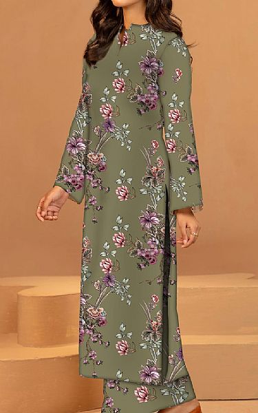 Motifz Green Khaddar Suit (2 pcs) | Pakistani Winter Dresses in USA- Image 1