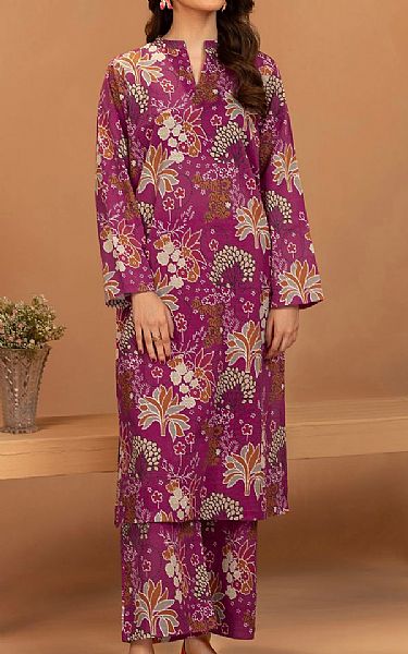 Motifz Dark Raspberry Khaddar Suit (2 pcs) | Pakistani Winter Dresses in USA- Image 1