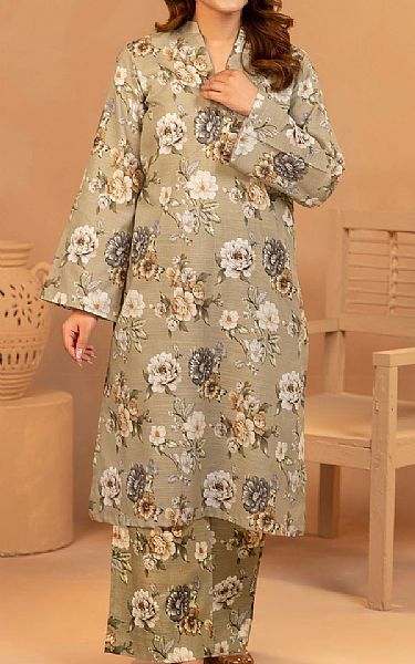 Motifz Thistle Green Khaddar Suit (2 pcs) | Pakistani Winter Dresses in USA- Image 1