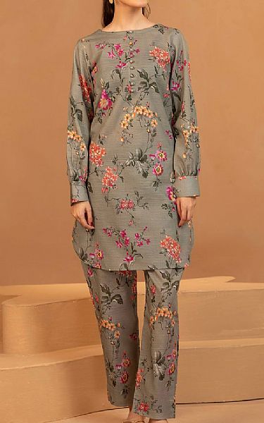 Motifz Warm Grey Khaddar Suit (2 pcs) | Pakistani Winter Dresses in USA- Image 1