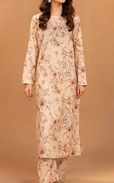 Motifz Light Peach Khaddar Suit (2 pcs) | Pakistani Winter Dresses in USA- Image 1