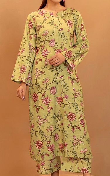 Motifz Light Olive Green Khaddar Suit (2 pcs) | Pakistani Winter Dresses in USA- Image 1