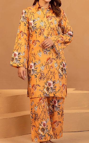 Motifz Pastel Orange Khaddar Suit (2 pcs) | Pakistani Winter Dresses in USA- Image 1