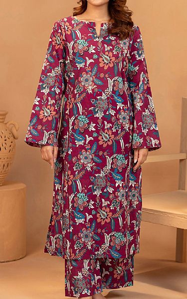 Motifz Deep Carmine Khaddar Suit (2 pcs) | Pakistani Winter Dresses in USA- Image 1