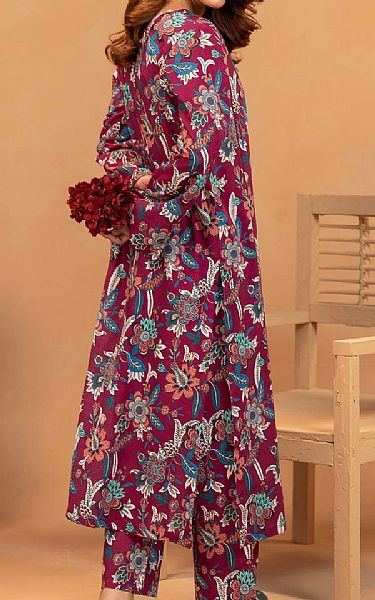 Motifz Deep Carmine Khaddar Suit (2 pcs) | Pakistani Winter Dresses in USA- Image 2