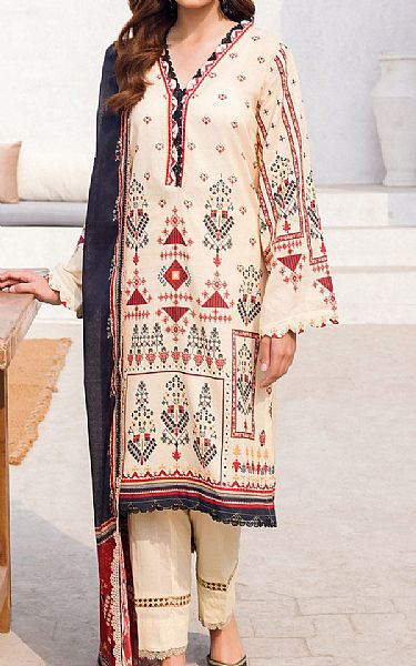 Motifz Ivory Lawn Suit | Pakistani Lawn Dress in USA- Image 1