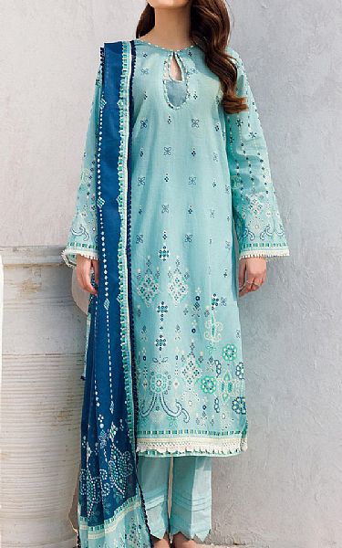 Motifz Light Turquoise Lawn Suit | Pakistani Lawn Suits- Image 1