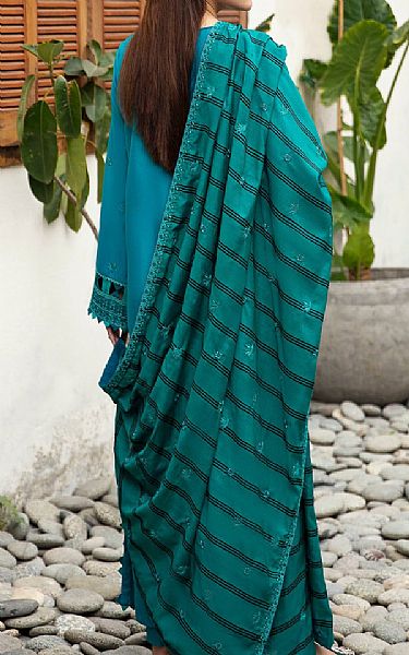 Motifz Pacific Blue Linen Suit | Pakistani Winter Dresses- Image 2