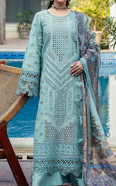 Motifz Pale Aqua Lawn Suit | Pakistani Lawn Dress in USA- Image 1
