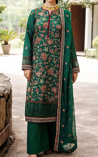 Motifz Dark Green Lawn Suit | Pakistani Lawn Dress in USA- Image 1