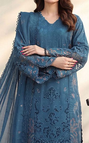 Motifz Denim Blue Lawn Suit | Pakistani Lawn Dress in USA- Image 2