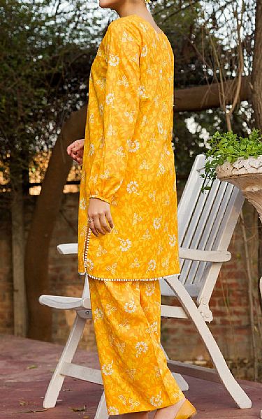 Motifz Mustard Yellow Lawn Suit (2 pcs) | Pakistani Lawn Suits- Image 2