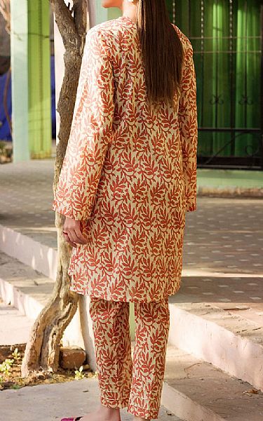 Motifz Ivory/Orange Lawn Suit (2 pcs) | Pakistani Lawn Suits- Image 2