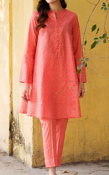 Motifz Carmine Pink Lawn Suit (2 pcs) | Pakistani Lawn Suits- Image 1