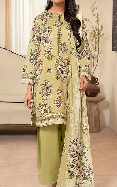 Motifz Light Olive Green Lawn Suit | Pakistani Lawn Dress in USA- Image 1