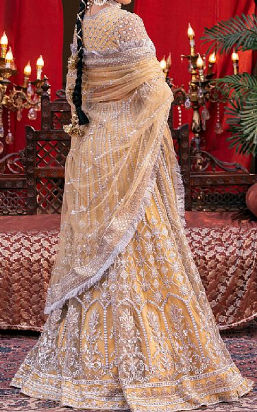 Motifz Sand Gold Net Suit | Pakistani Embroidered Chiffon Dresses USA- Image 2