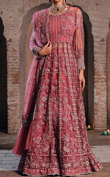 Motifz Tea Pink Net Suit | Pakistani Embroidered Chiffon Dresses USA- Image 1