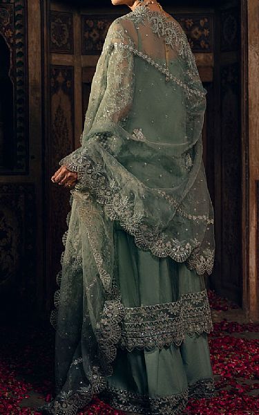 Motifz Pistachio Green Net Suit | Pakistani Embroidered Chiffon Dresses USA- Image 2