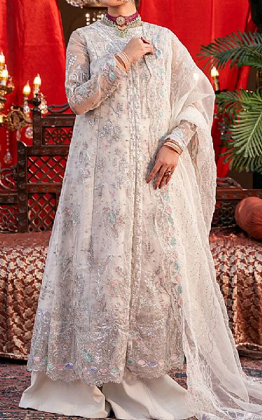 Motifz White Organza Suit | Pakistani Embroidered Chiffon Dresses USA- Image 1