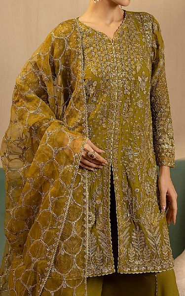 Motifz Olive Green Chiffon Suit | Pakistani Embroidered Chiffon Dresses USA- Image 3