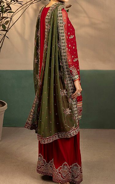 Motifz Scarlet Chiffon Suit | Pakistani Embroidered Chiffon Dresses USA- Image 2