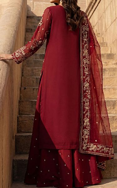 Motifz Wine Red Chiffon Suit | Pakistani Embroidered Chiffon Dresses USA- Image 2